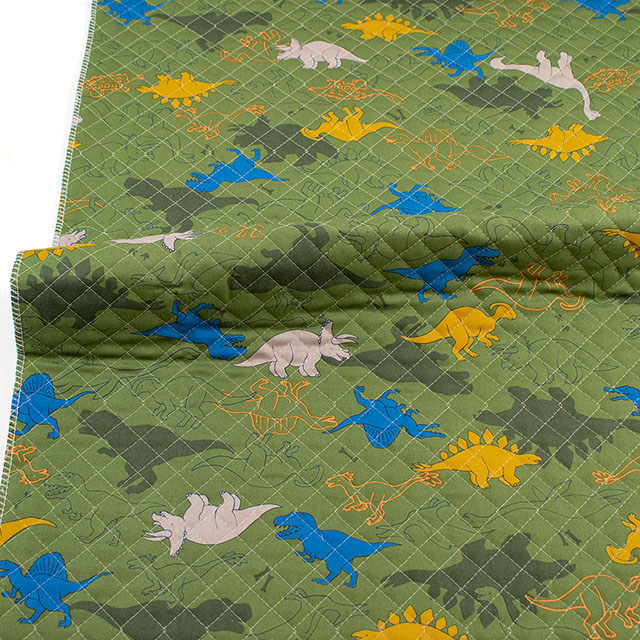 生地 お気に入りシリーズ シルエットダイナソー/キルティング(MOWF-166Q) G.グリーン 09Ae99_