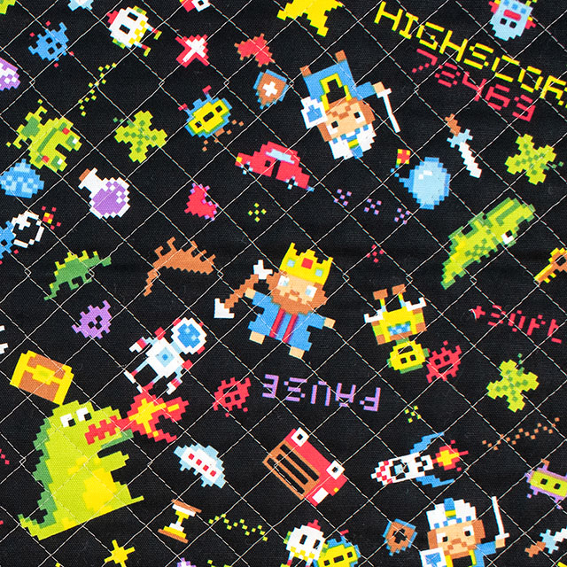 生地 お気に入りシリーズ ピクセルアートゲーム/キルティング(MOWF-167Q) BK.ブラック 09Ae99_