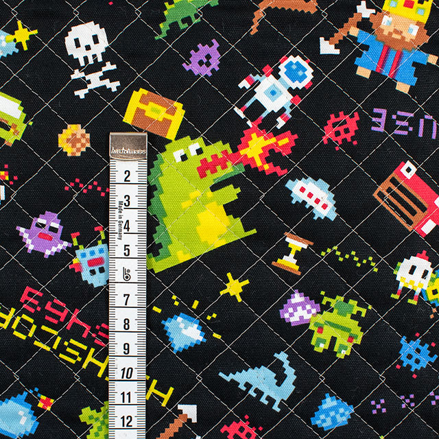 生地 お気に入りシリーズ ピクセルアートゲーム/キルティング(MOWF-167Q) BK.ブラック 09Ae99_