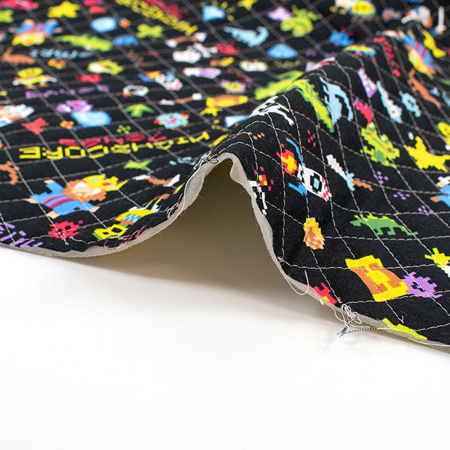 生地 お気に入りシリーズ ピクセルアートゲーム/キルティング(MOWF-167Q) BK.ブラック 09Ae99_