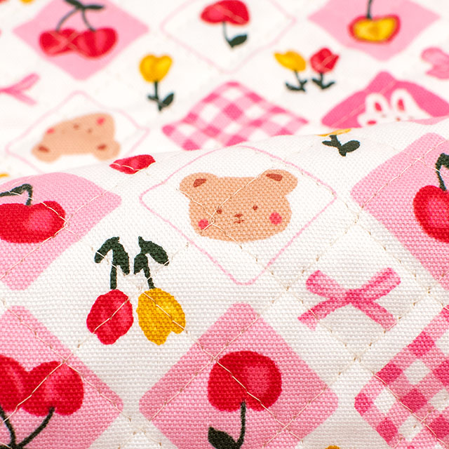 生地 お気に入りシリーズ アニマルリボン/キルティング(MOWF-170Q) P.ピンク 09Ae99_