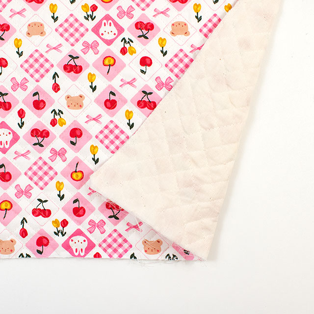 生地 お気に入りシリーズ アニマルリボン/キルティング(MOWF-170Q) P.ピンク 09Ae99_