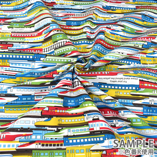 生地 お気に入りシリーズ トレイン大集合/オックス(MOWF-151) R.マルチ 09Ae99_