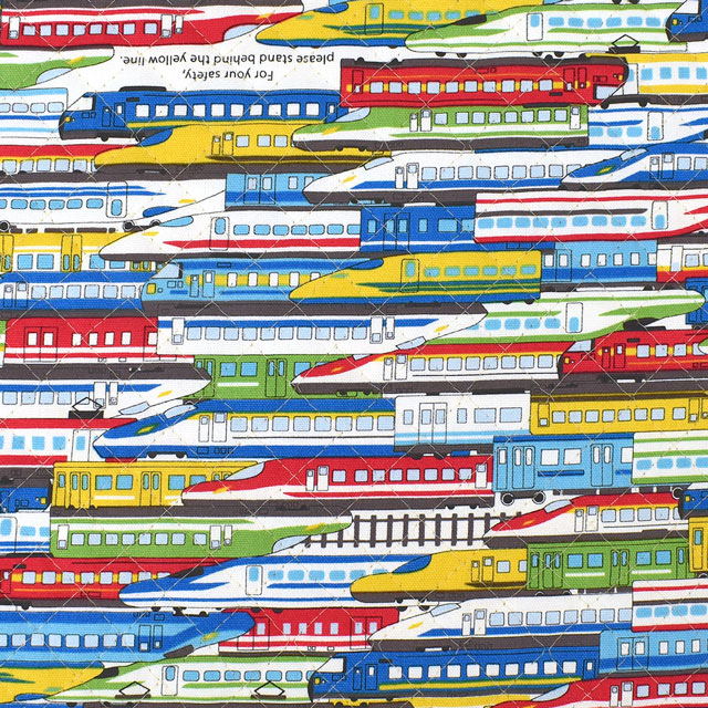 生地 お気に入りシリーズ トレイン大集合/キルティング(MOWF-151Q) R.マルチ 99Zz99_