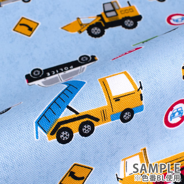 生地 お気に入りシリーズ はたらく車たち/オックス(MOWF-158) BL.ブルー 09Ae99_