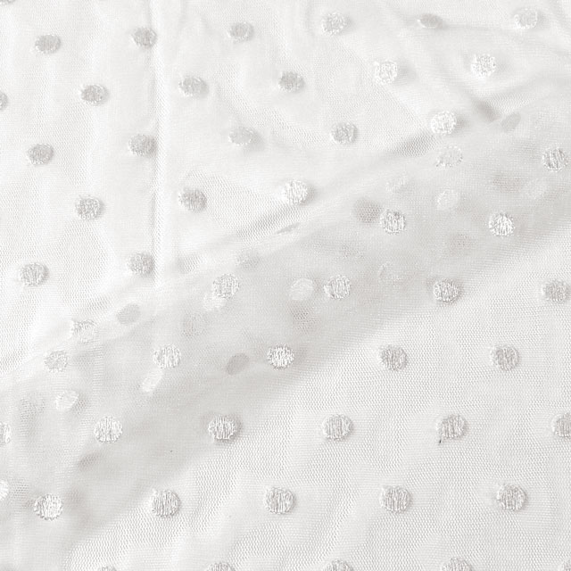 生地 ドットレース(MT8727) 1.白 10Ac04_