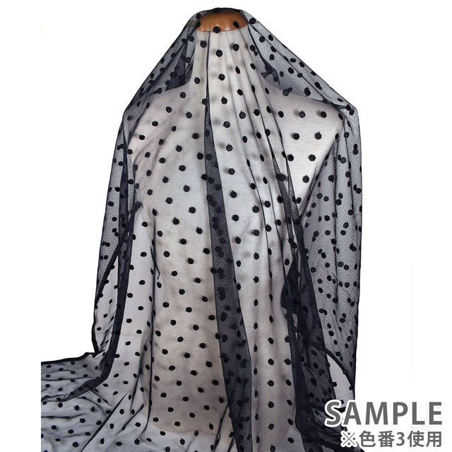 生地 ドットレース(MT8727) 1.白 10Ac04_