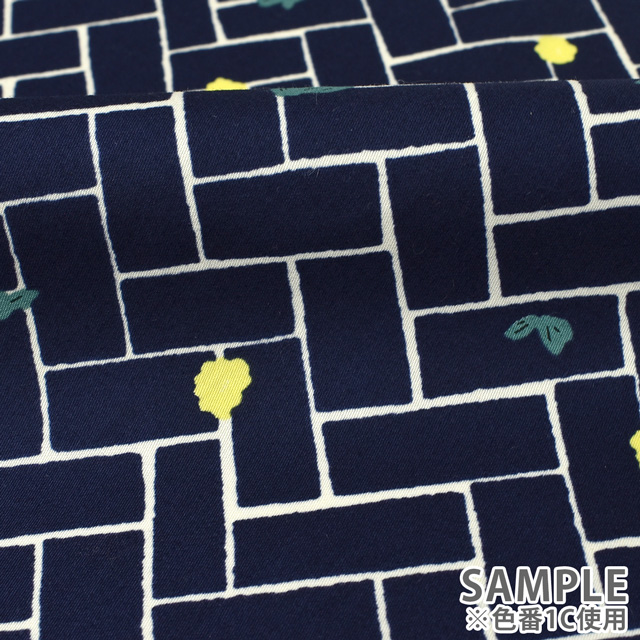 生地 MUDDY WORKS-マディワークス- BRICKS柄/綿サテン(EKX18-121) 1A.オフ 99Zz99_