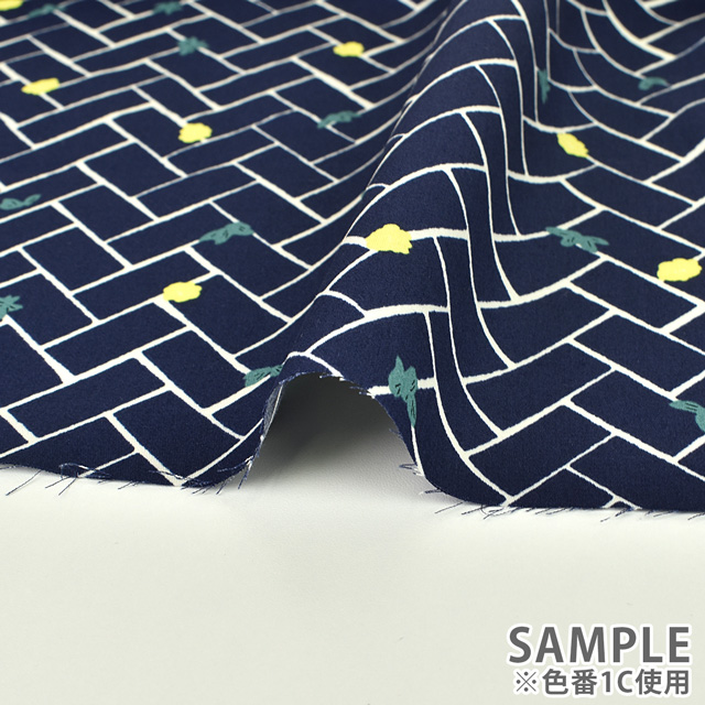 生地 MUDDY WORKS-マディワークス- BRICKS柄/綿サテン(EKX18-121) 1A.オフ 99Zz99_