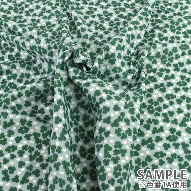 生地 MUDDY WORKS-マディワークス- クローバー柄/ダブルガーゼ(EKX18-122) 1A.ライトブルー 09Ac04_