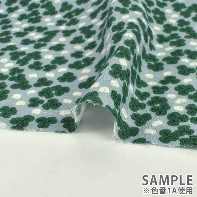 生地 MUDDY WORKS-マディワークス- クローバー柄/ダブルガーゼ(EKX18-122) 1A.ライトブルー 09Ac04_