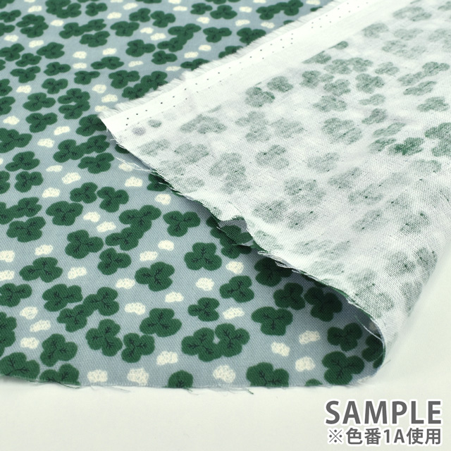 生地 MUDDY WORKS-マディワークス- クローバー柄/ダブルガーゼ(EKX18-122) 1A.ライトブルー 09Ac04_
