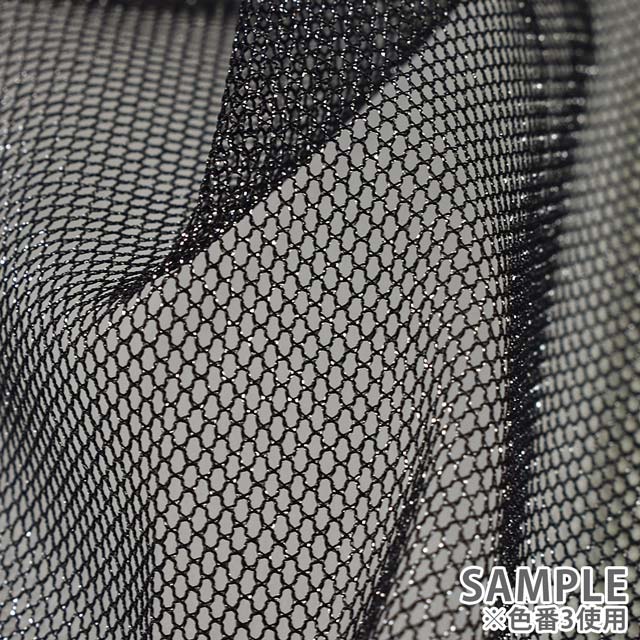 生地 ラメチュール(N-8-S) 3.黒×シルバーラメ 10Aa01_