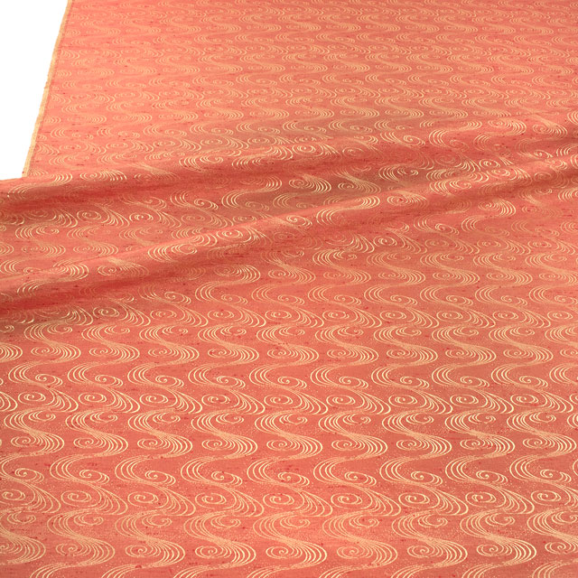 生地 水流柄ジャガード(N0666) 9.赤 09Bh18_