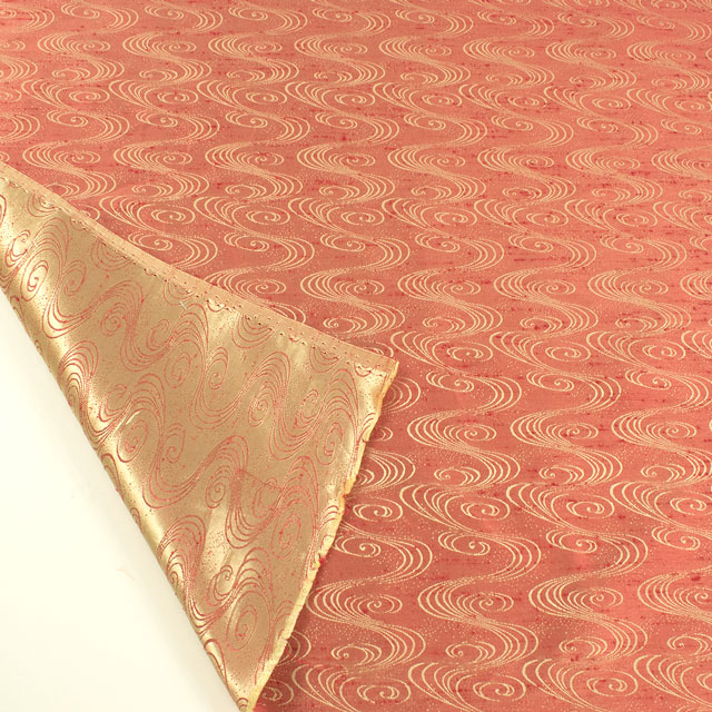 生地 水流柄ジャガード(N0666) 9.赤 09Bh18_