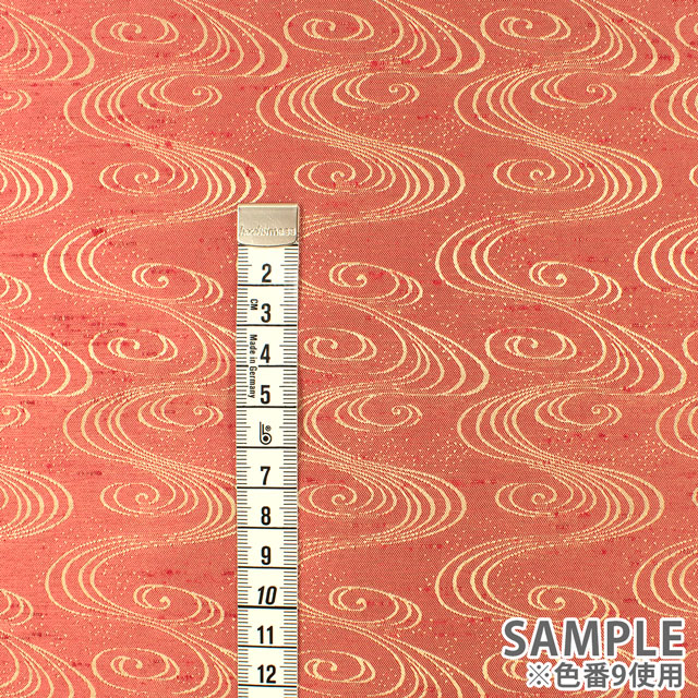 生地 水流柄ジャガード(N0666) 9.赤 09Bh18_