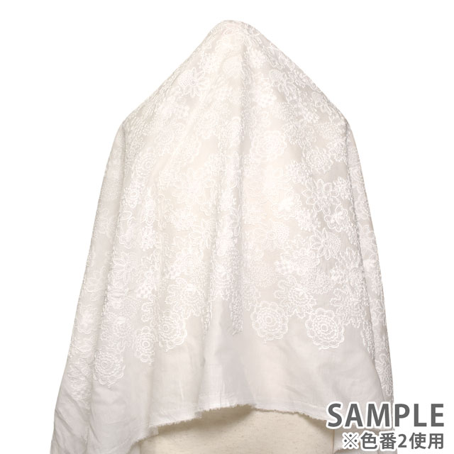 生地 綿ローンコードレース(N0833082) 5.ライトベージュ 10Ac04_