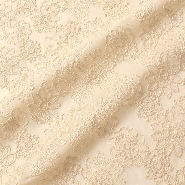 生地 綿ローンコードレース(N0833082) 5.ライトベージュ 10Ac04_