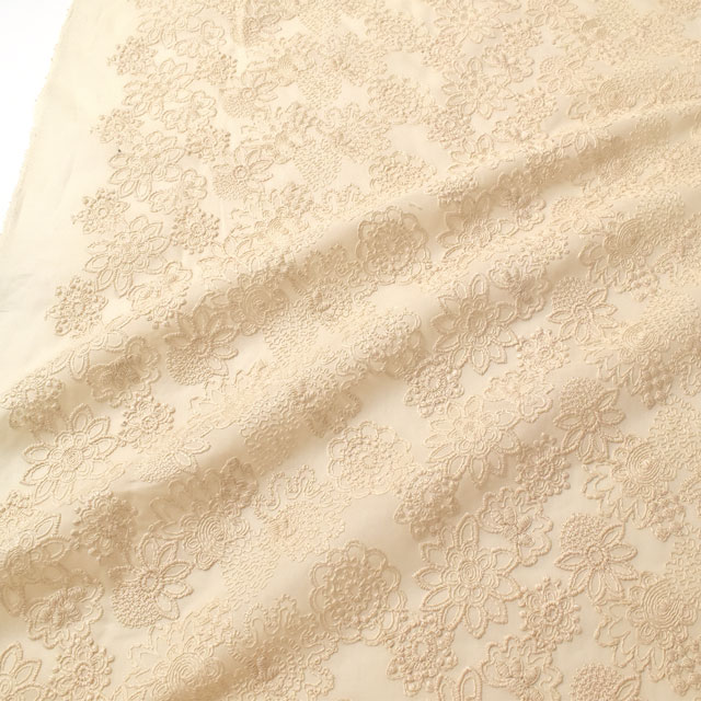 生地 綿ローンコードレース(N0833082) 5.ライトベージュ 10Ac04_