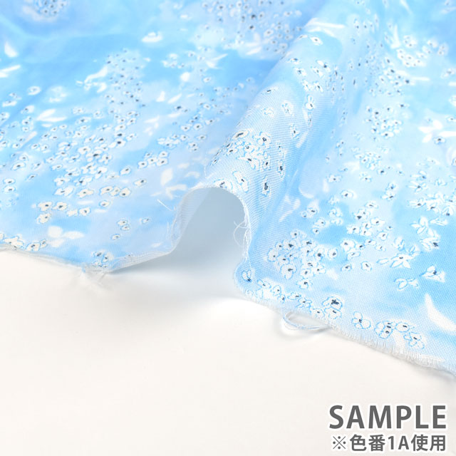 生地 naniIRO-ナニイロ- Lei nani/ダブルガーゼ(EGX-11060) A.ブルー系×パール 99Zz99_