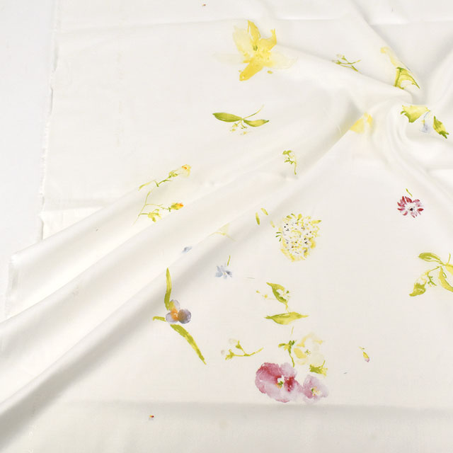 生地 naniIRO-ナニイロ- New morning 1/綿シルク(EGX-11001) 1A.オフ/パール 99Zz99_