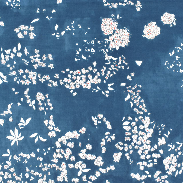 生地 naniIRO-ナニイロ- Lei nani/綿シルク(EGX-11171) 1C.マリンブルー/パール 99Zz99_