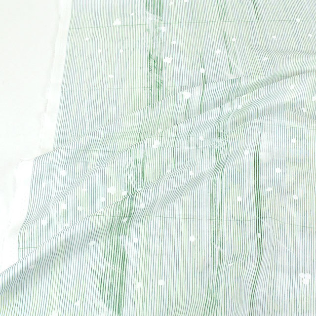 生地 naniIRO-ナニイロ- poesia visual/ダブルガーゼ(EGX-11160) 1A.ホワイト×グリーン/白ラッカー 99Zz99_