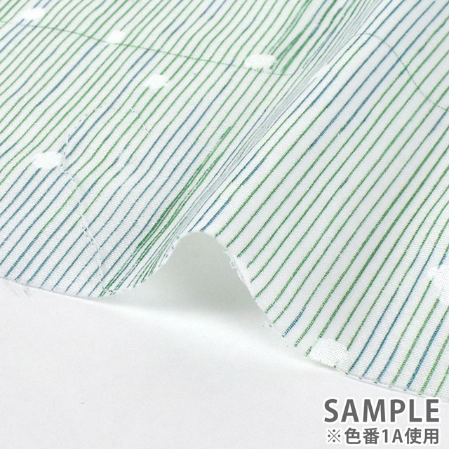 生地 naniIRO-ナニイロ- poesia visual/ダブルガーゼ(EGX-11160) 1A.ホワイト×グリーン/白ラッカー 99Zz99_