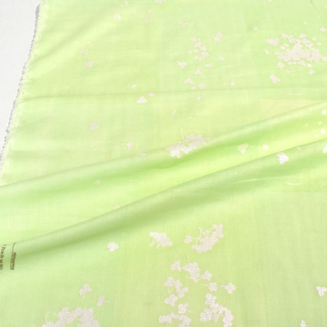 生地 naniIRO-ナニイロ- 小宇宙 micromosmos/ダブルガーゼ(EGX-11280) 1C.グリーン/パール 09Ac04_