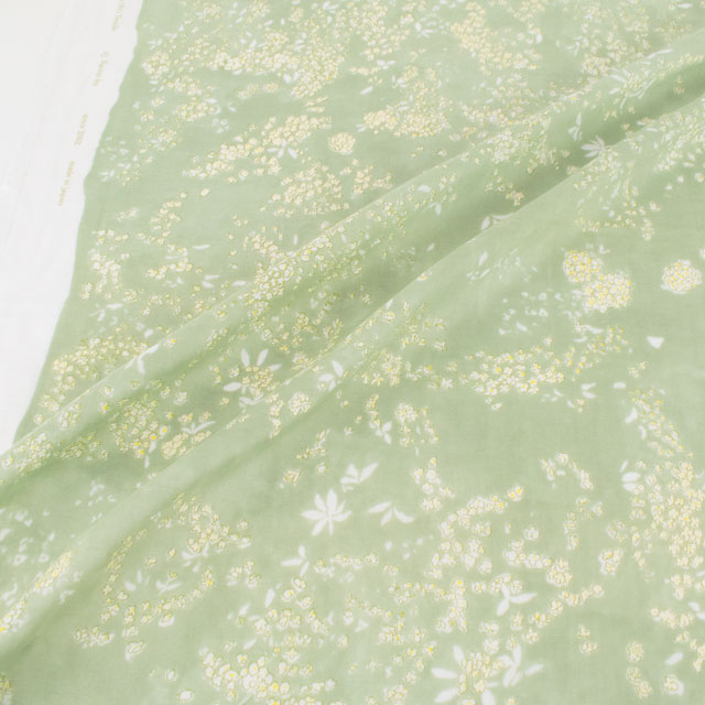 生地 naniIRO-ナニイロ- Lei nani/オーガニックダブルガーゼ(EGX-11330) 1C.グリーン×パール 99Zz99_