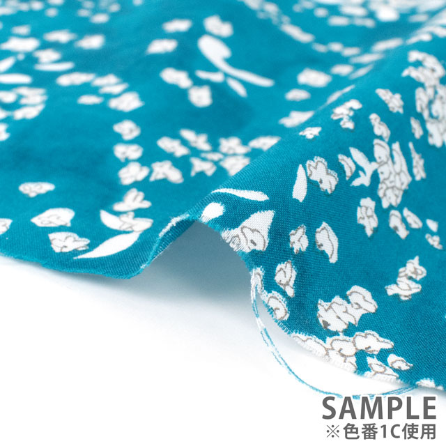 生地 naniIRO-ナニイロ- Lei nani/オーガニックローン(EGX-11331) 1C.ブルー×パール 09Ac04_