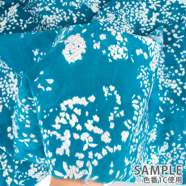 生地 naniIRO-ナニイロ- Lei nani/オーガニックローン(EGX-11331) 1C.ブルー×パール 09Ac04_