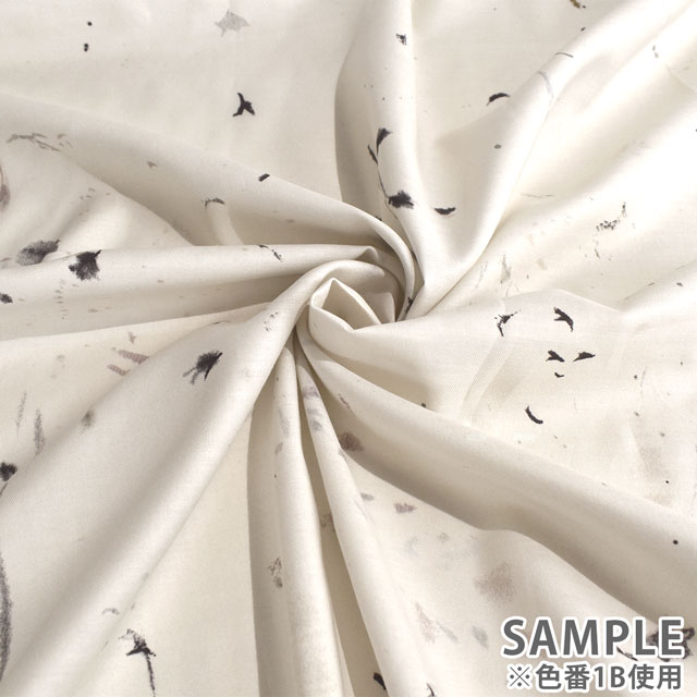 生地 naniIRO-ナニイロ- Flowers bloom/綿シルク(EGX-11260) 1C.グリーン 09Ac04_