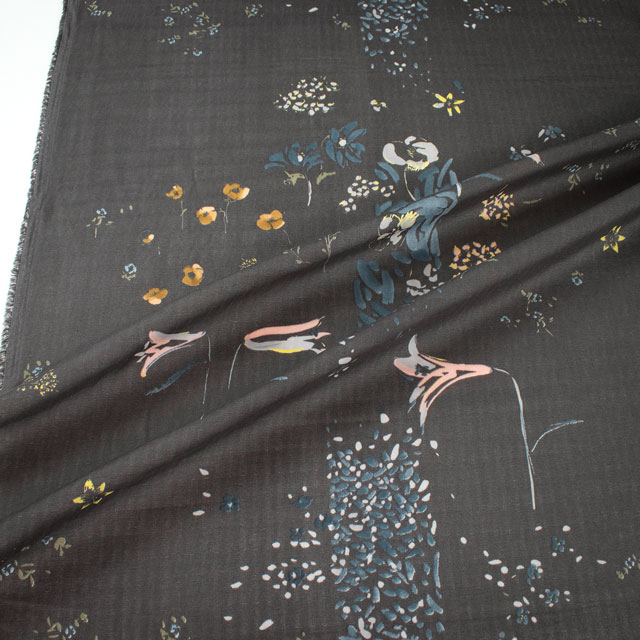 生地 naniIRO-ナニイロ PAL/オーガニックダブルガーゼ(EGX-11370) 1D.ダークグレー 09Ac04_