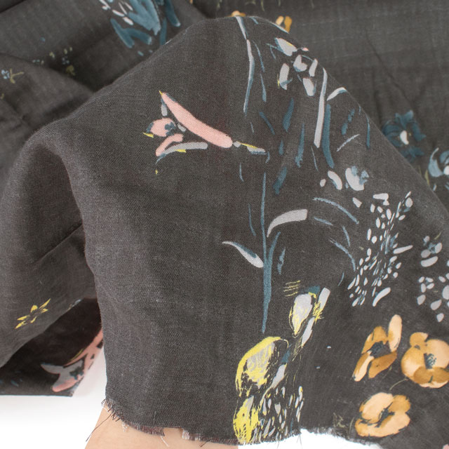 生地 naniIRO-ナニイロ PAL/オーガニックダブルガーゼ(EGX-11370) 1D.ダークグレー 09Ac04_