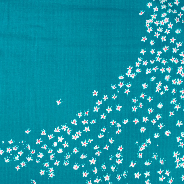 生地 naniIRO Edelweiss/オーガニックダブルガーゼ(EGX-11400) 1C.エメラルドグリーン×パール 09Ac04_