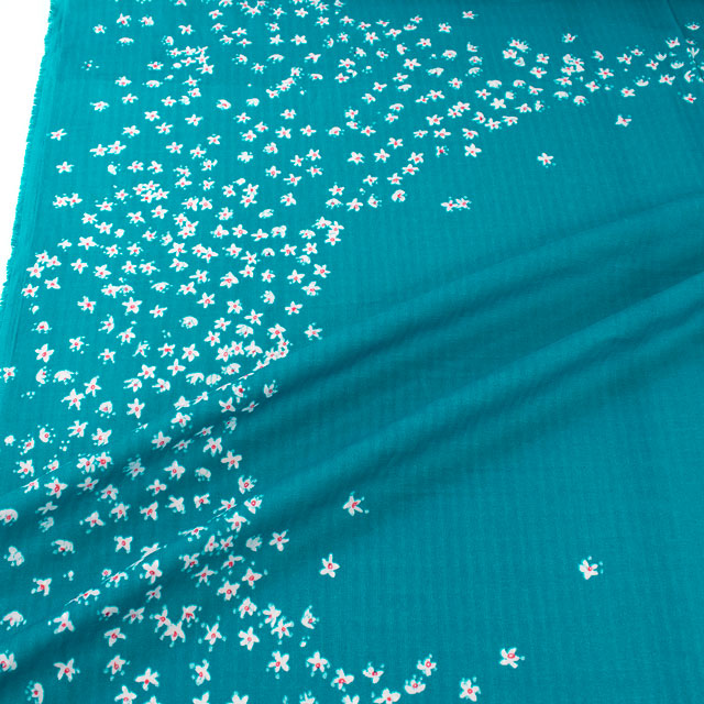 生地 naniIRO Edelweiss/オーガニックダブルガーゼ(EGX-11400) 1C.エメラルドグリーン×パール 09Ac04_