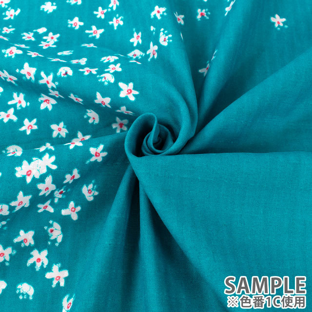 生地 naniIRO Edelweiss/オーガニックダブルガーゼ(EGX-11400) 1C.エメラルドグリーン×パール 09Ac04_