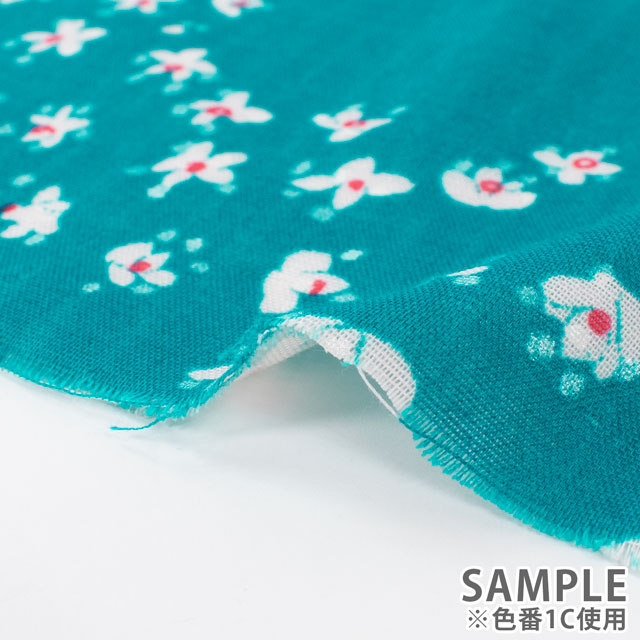 生地 naniIRO Edelweiss/オーガニックダブルガーゼ(EGX-11400) 1C.エメラルドグリーン×パール 09Ac04_