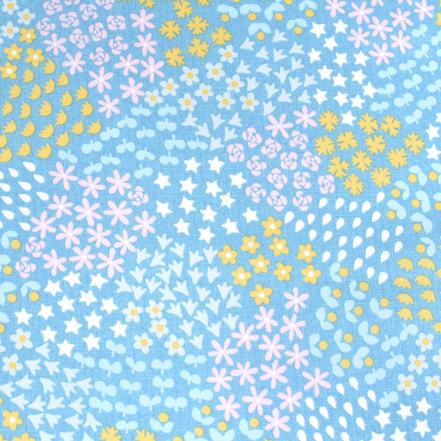生地 nina-ニーナ- 花畑 /オックス(148-1250) G12.ライトブルー 99Zz99_