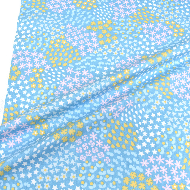 生地 nina-ニーナ- 花畑 /オックス(148-1250) G12.ライトブルー 99Zz99_