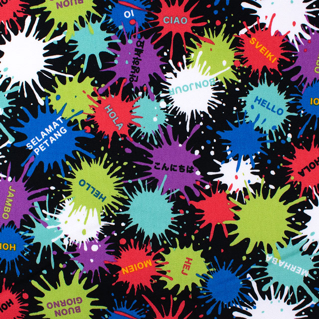 生地 Nanikore? Series・ナニコレシリーズ ペインティングワールド/オックス（NNF-18） BK.ブラック 09Ae99_