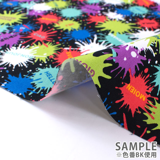 生地 Nanikore? Series・ナニコレシリーズ ペインティングワールド/オックス(NNF-18) BK.ブラック 09Ae99_