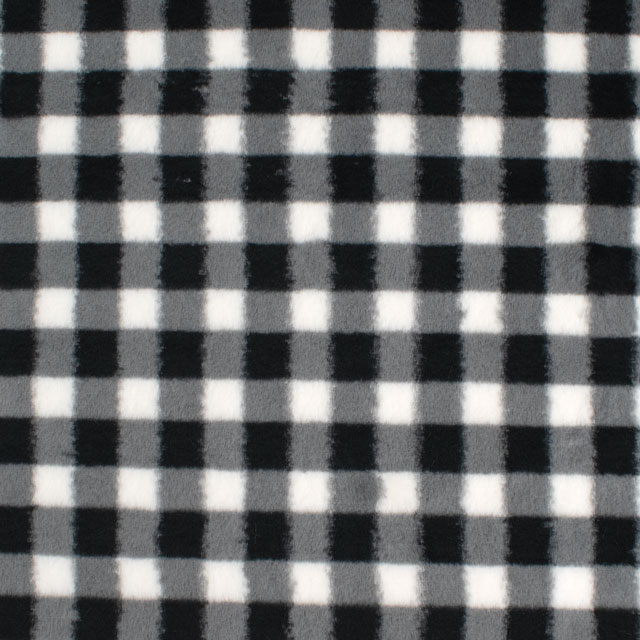 生地 チェックファー(NO165) 3.グレー 10Bn99_
