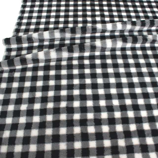 生地 チェックファー(NO165) 3.グレー 10Bn99_