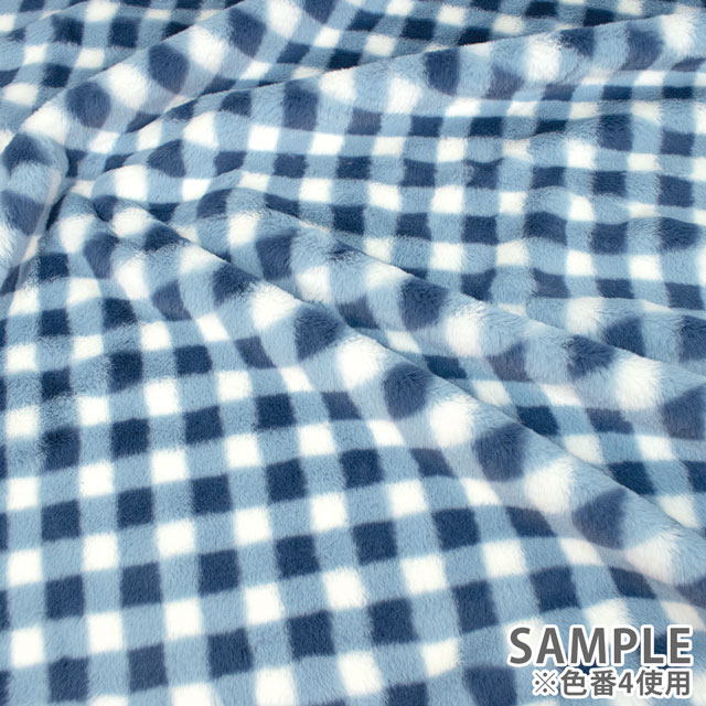 生地 チェックファー(NO165) 3.グレー 10Bn99_