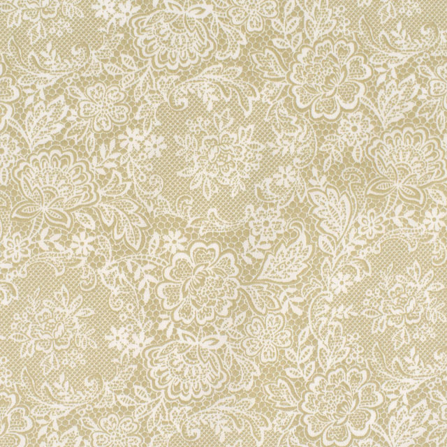 生地 Nerori Rose ネロリローズ ロマンティックレース/60綿サテン(NRF-02) G.グリーン 09Ae99_