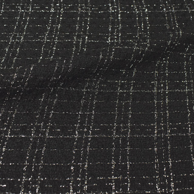 生地 Nerori Rose ネロリローズ チェックツイード/ポリエステルツイード(NRF-04) BK.ブラック 99Zz99_