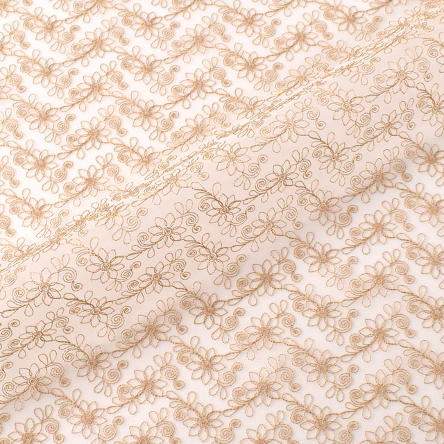 生地 オーガンジーレース 小花柄(OE9506) 4.ベージュ 10Aa01_