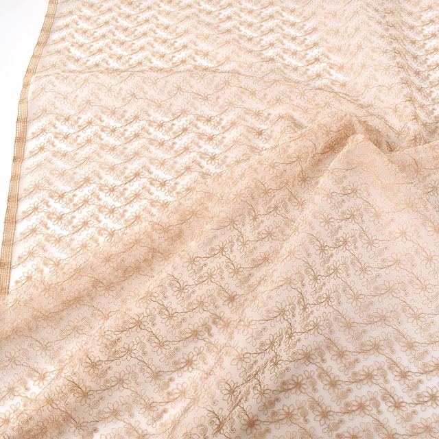 生地 オーガンジーレース 小花柄(OE9506) 4.ベージュ 10Aa01_